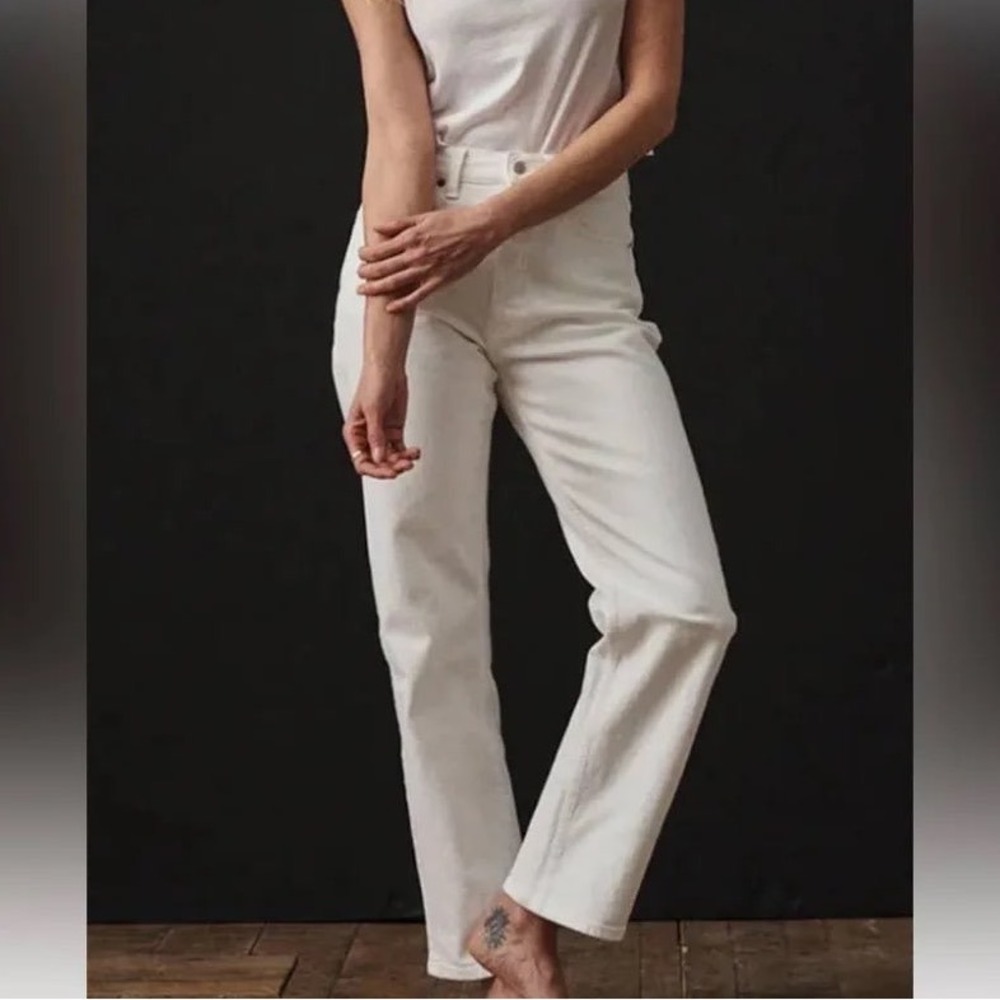 Buck Mason Rider Jeans Natural Cream High Rise Straight Leg - 26